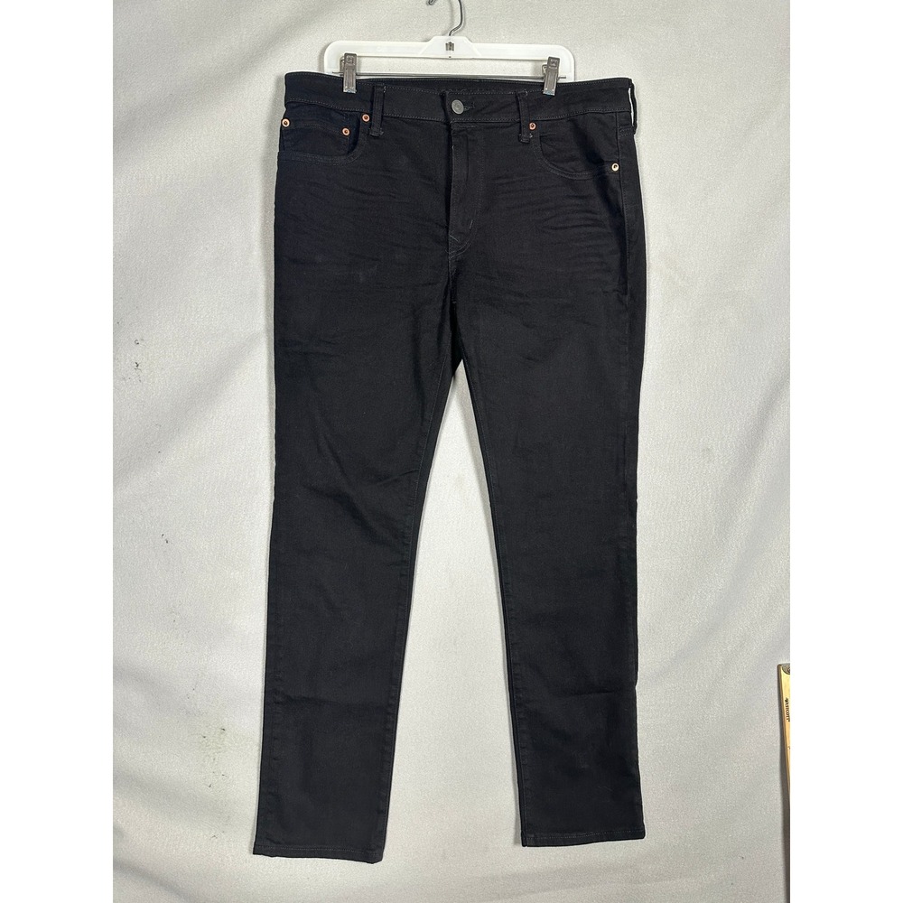 American Eagle Jeans Mens 36x32 Airflex Slim Black Tapered Fit Stretch Denim EUC